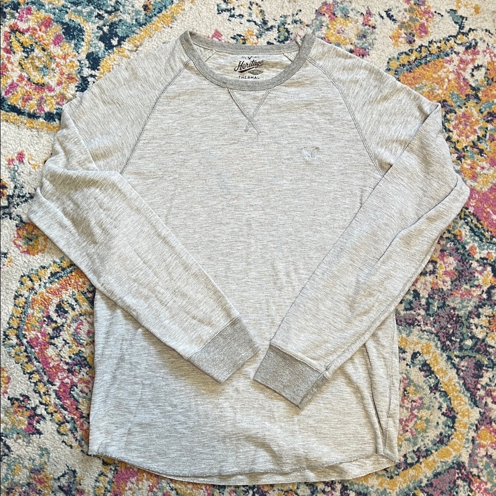 American Eagle Grey Heritage Thermal Top XXL